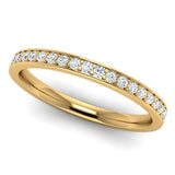 Fairtrade Yellow Gold Grain Set Lab Grown Diamond Wedding Ring with Border