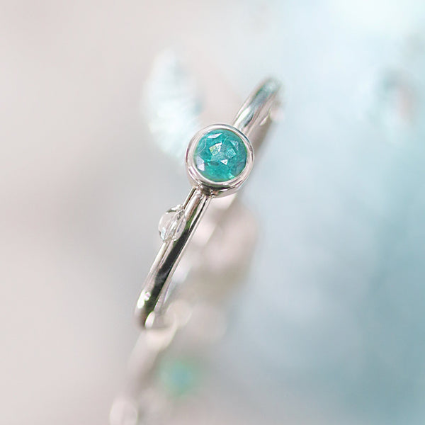 Fairtrade White Gold Solitaire Aquamarine March Birthstone Ring