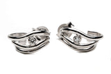 Ethically Sourced Platinum Organic Wave Lab Grown Diamond Hoop Earrings