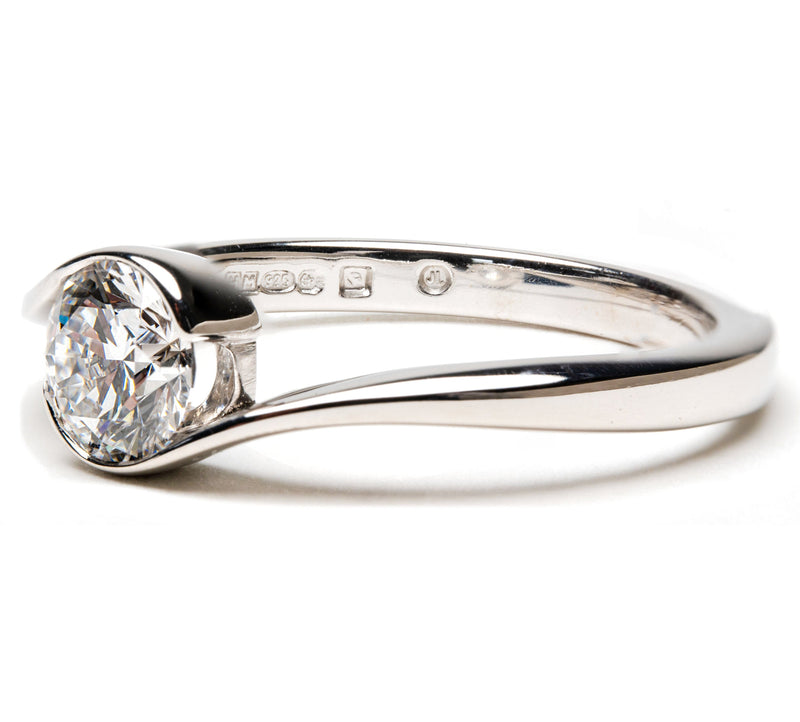 Fairtrade Silver Crossover Solitaire Engagement Ring