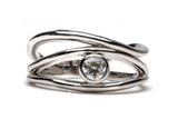 Ethically Sourced Platinum Organic Wave Lab Grown Diamond Ring