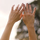 Fairtrade White Gold Leaf Wave Ring