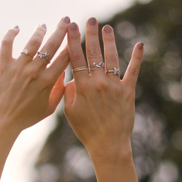 Ethically Sourced Platinum Petal Band Ring