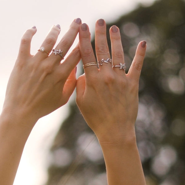 Fairtrade Silver Petal Band Ring