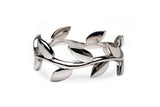 Fairtrade White Gold Leaf Wave Ring