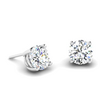 Fairtrade Silver Lab Grown Round Brilliant Cut Diamond Stud Earrings