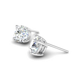 Fairtrade 18ct White Gold Lab Grown Round Brilliant Cut Diamond Stud Earrings