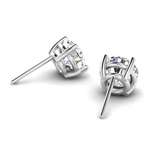 Ethically Sourced Platinum Lab Grown Round Brilliant Cut Diamond Stud Earrings