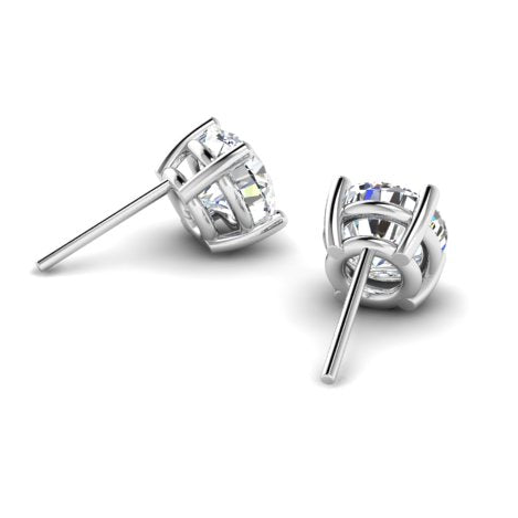 Fairtrade 18ct White Gold Lab Grown Round Brilliant Cut Diamond Stud Earrings