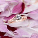 Fairtrade 18ct Rose Gold Solitaire Crossover Engagement Ring