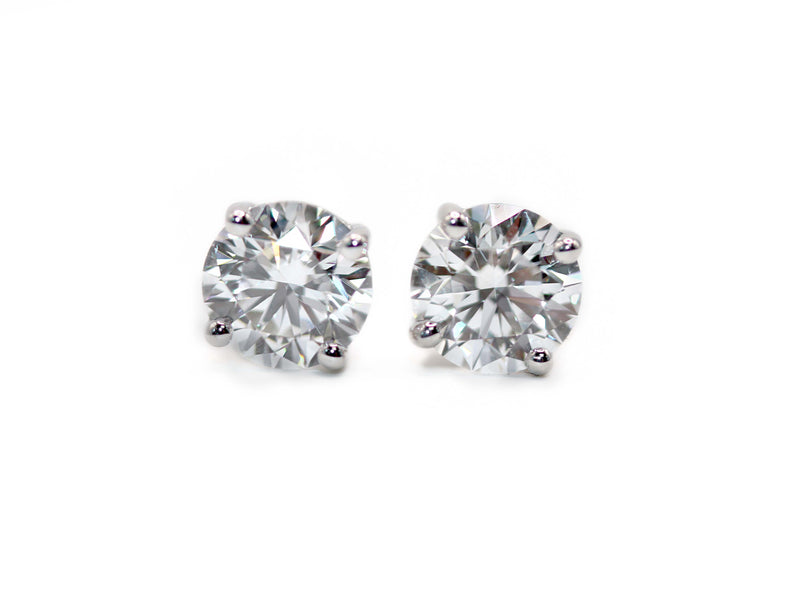 Fairtrade 18ct White Gold Lab Grown Round Brilliant Cut Diamond Stud Earrings