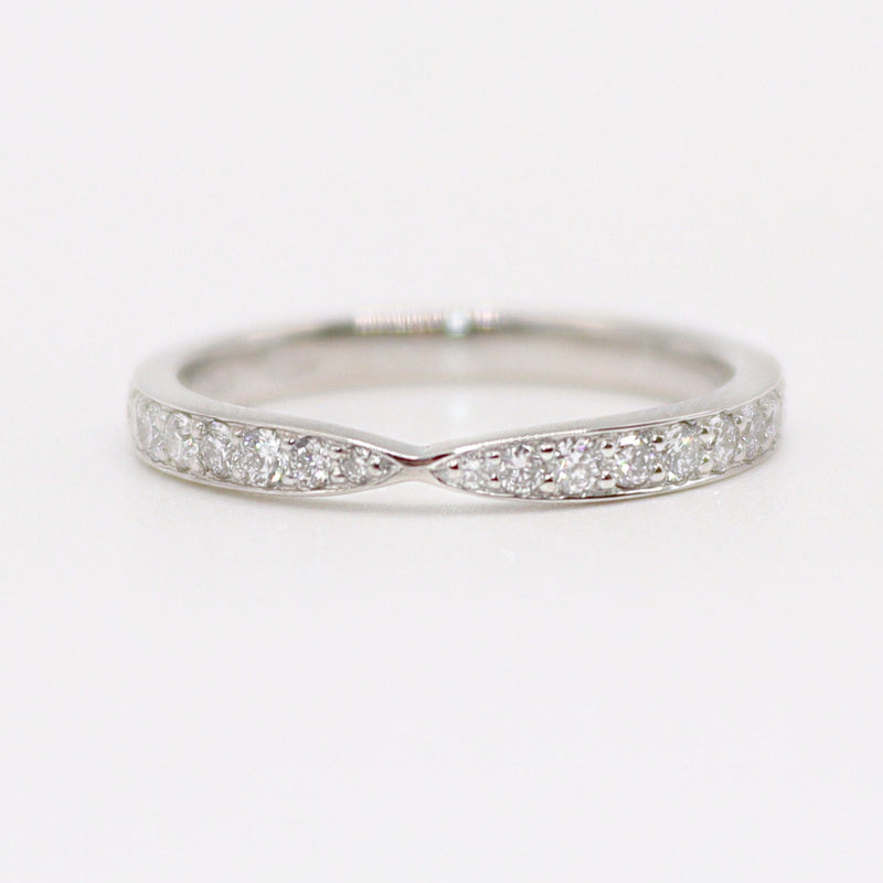 Fairtrade White Gold Tapered Wedding Ring with Lab Grown Diamonds