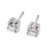 Fairtrade 18ct White Gold Lab Grown Round Brilliant Cut Diamond Stud Earrings