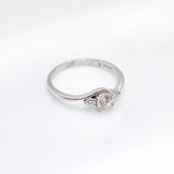 Fairtrade White Gold Crossover Round Brilliant Cut Diamond Trilogy Engagement Ring