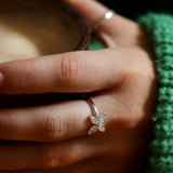 Fairtrade White Gold Lab Grown Diamond Petal Ring