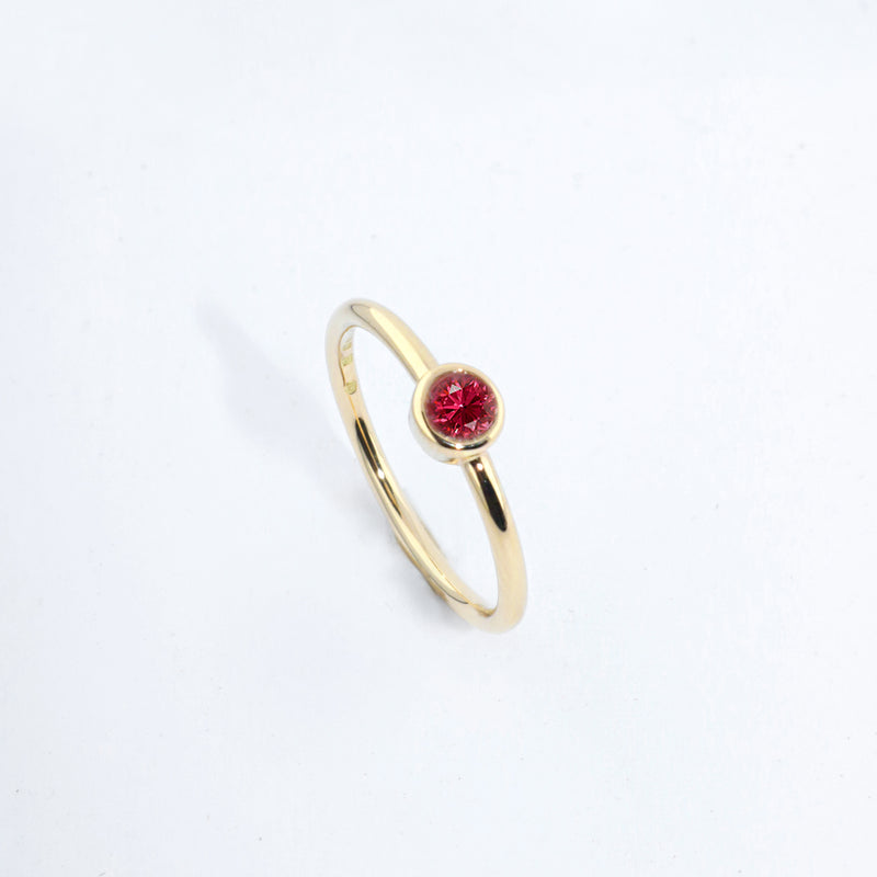 Fairtrade Yellow Gold Solitaire Ruby July Birthstone Ring