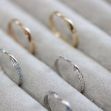 Fairtrade White Gold Diamond Twist Wedding Ring