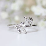 Fairtrade White Gold Lab Grown Diamond Wrap Around Leaf Ring