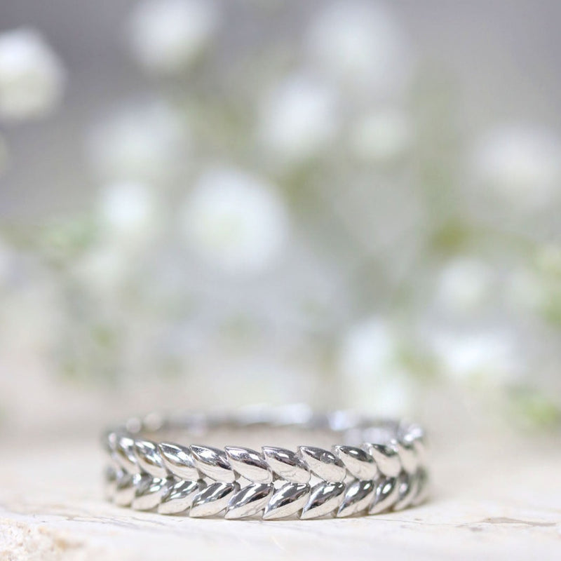 Fairtrade Silver Petal Band Ring