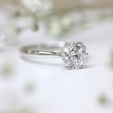 Ethically Sourced Platinum Six Claw Solitaire Lab Diamond Engagement Ring