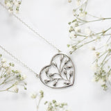 Ethically Sourced Platinum Heart Petal Pendant