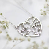 Ethically Sourced Platinum Heart Petal Pendant