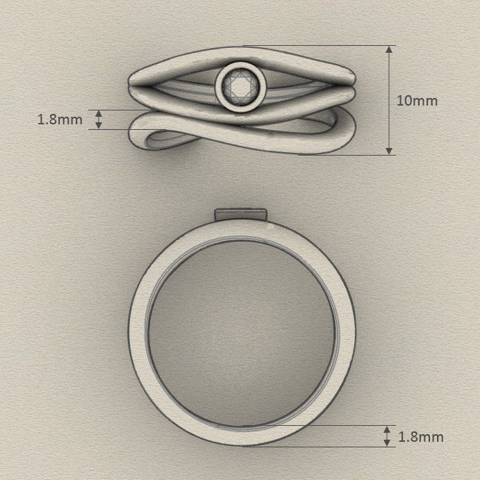 Ethically Sourced Platinum Organic Wave Lab Grown Diamond Ring