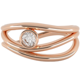 Fairtrade Rose Gold Organic Wave Lab Grown Diamond Ring