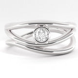 Ethically Sourced Platinum Organic Wave Lab Grown Diamond Ring