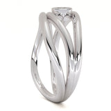 Ethically Sourced Platinum Organic Wave Lab Grown Diamond Ring