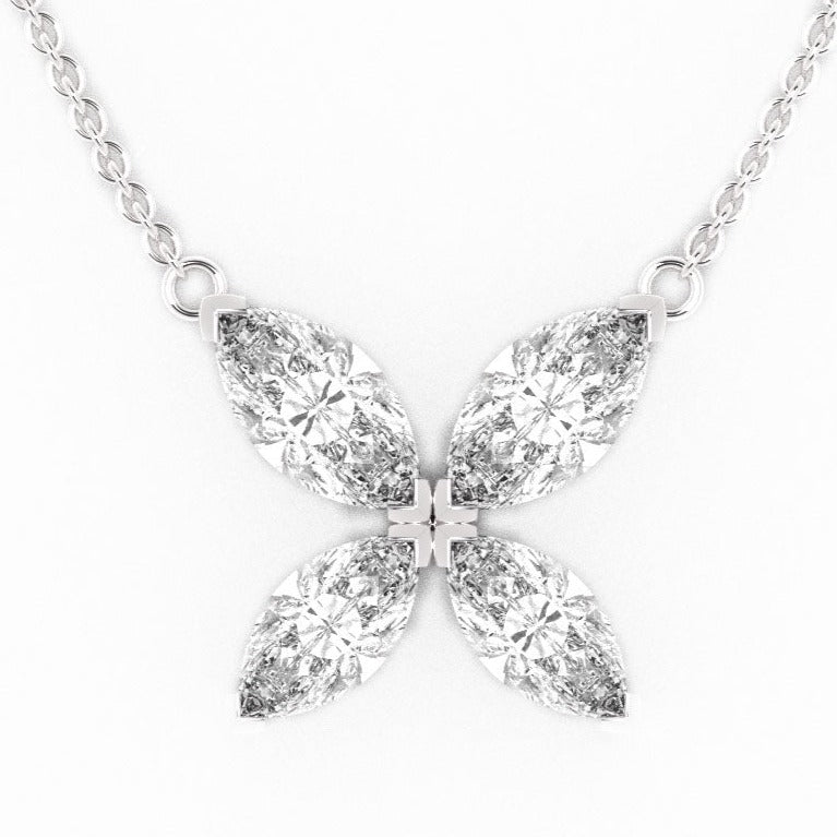 Fairtrade Silver Lab Grown Diamond Petal Pendant