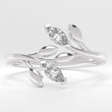 Fairtrade White Gold Lab Grown Diamond Wrap Around Leaf Ring