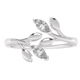 Ethically Sourced Platinum Lab Grown Diamond Wrap Around Leaf Ring