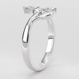 Ethically Sourced Platinum Lab Grown Diamond Wrap Around Leaf Ring