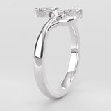 Fairtrade Silver Lab Grown Diamond Wrap Around Leaf Ring