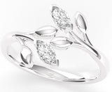 Ethically Sourced Platinum Lab Grown Diamond Wrap Around Leaf Ring