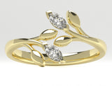 Fairtrade Yellow Gold Lab Grown Diamond Wrap Around Leaf Ring