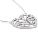 Ethically Sourced Platinum Heart Petal Pendant