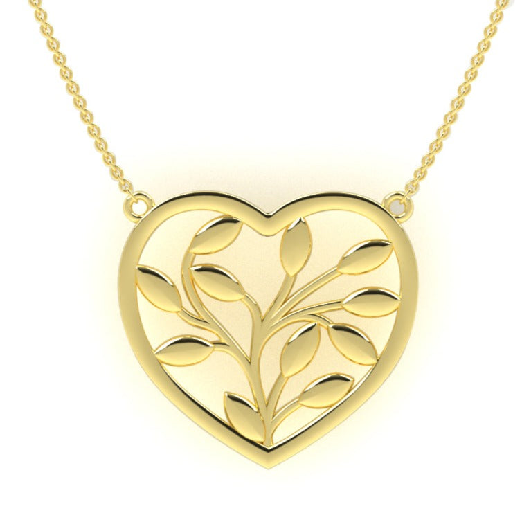 Fairtrade Yellow Gold Heart Petal Pendant