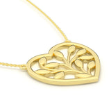 Fairtrade Yellow Gold Heart Petal Pendant