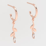 Fairtrade Rose Gold Petal Drop Hoop Earrings