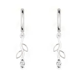 Fairtrade White Gold Petal Drop Hoop Earrings