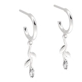 Fairtrade Silver Petal Drop Hoop Earrings