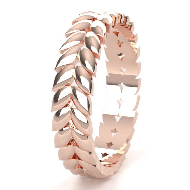 Fairtrade 9ct Rose Gold Petal Band Ring