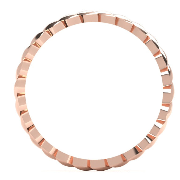 Fairtrade 9ct Rose Gold Petal Band Ring