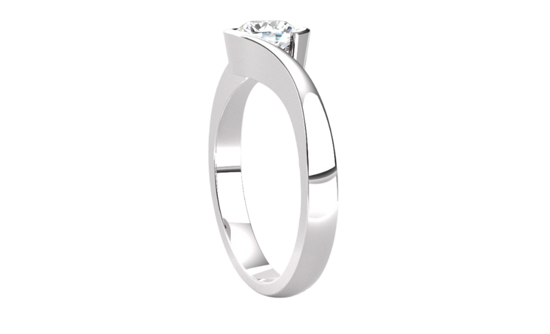 Fairtrade Silver Crossover Solitaire Engagement Ring