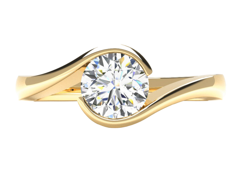 Fairtrade 9ct Yellow Gold Solitaire Crossover Engagement Ring