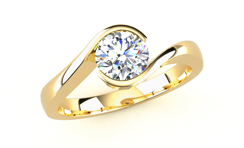 Fairtrade 9ct Yellow Gold Solitaire Crossover Engagement Ring