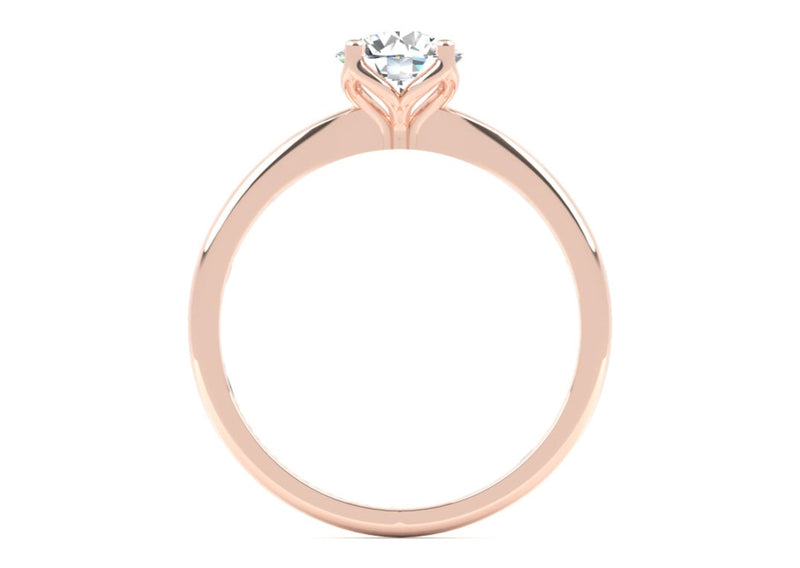 Fairtrade 18ct Rose Gold Four Claw Solitaire Lab Diamond Engagement Ring