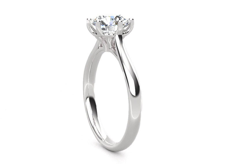 Ethically Sourced Platinum Six Claw Solitaire Lab Diamond Engagement Ring